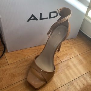 Aldo Brown Livia Heels- Square toe